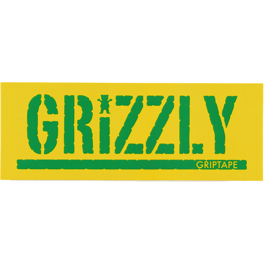 Adesivo Grizzly Griptape Script Yellow